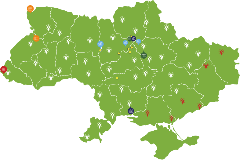 Мапа підприємств Ерідон в Україні